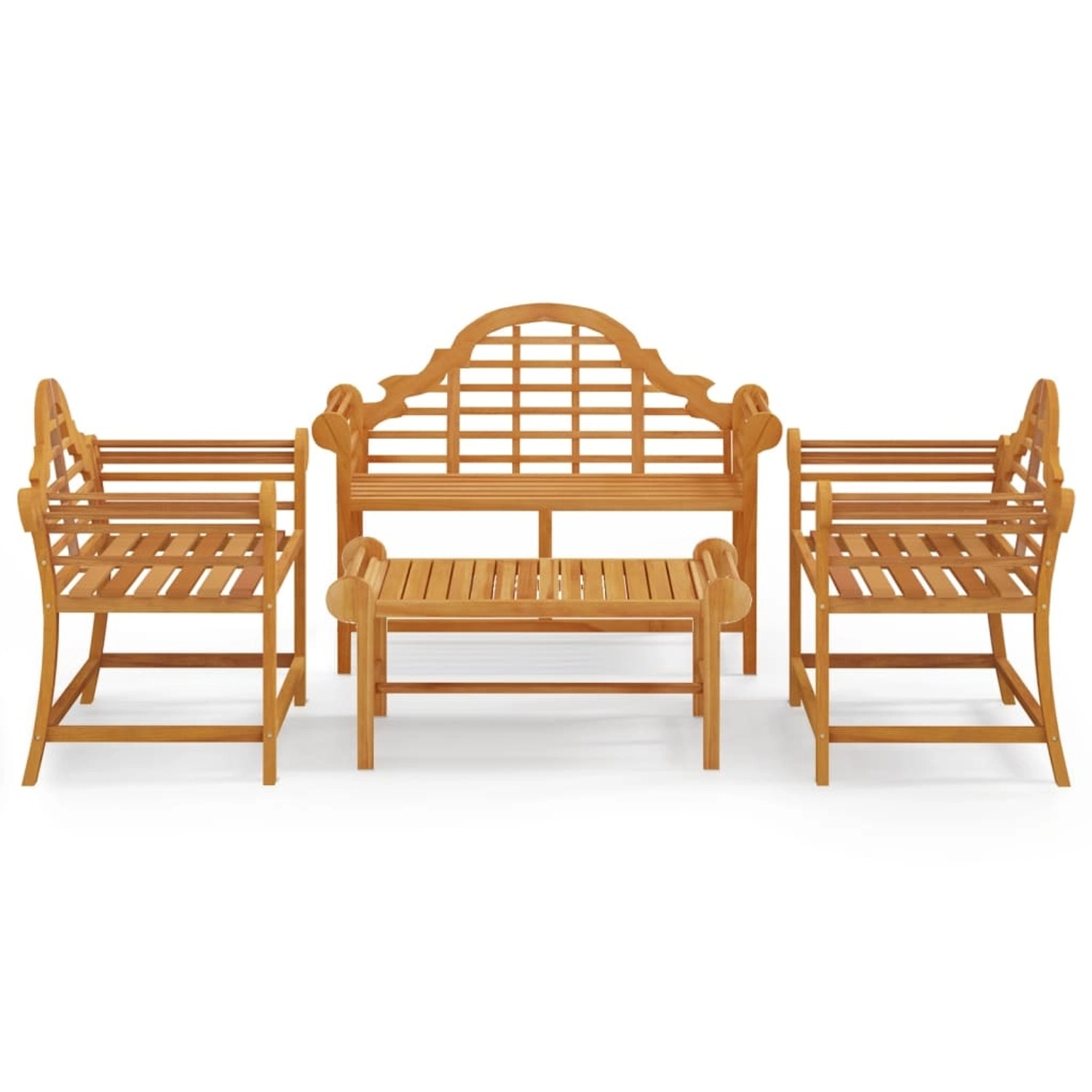 vidaXL 4-Tlg Garten-Lounge-Set Massivholz Teak 3100779