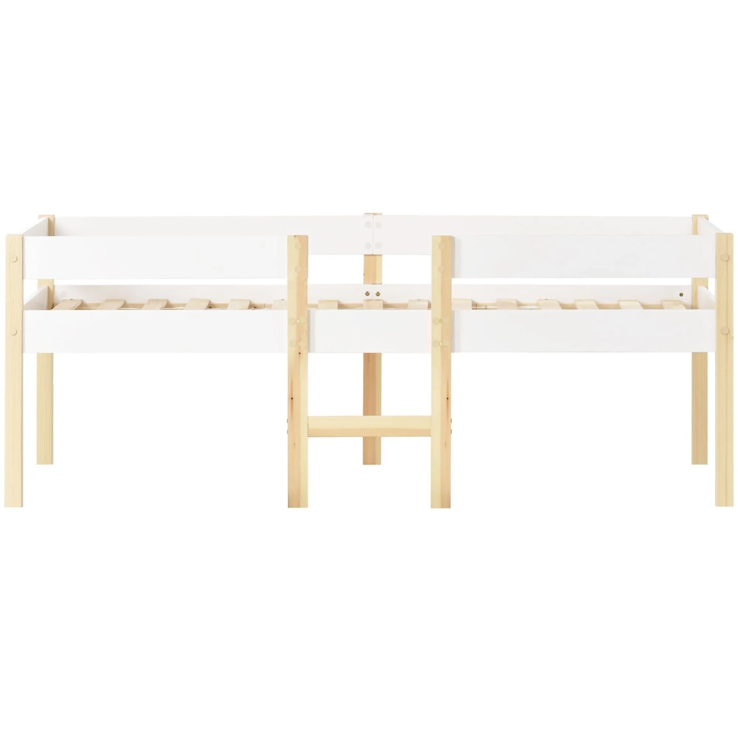 Merax Kinderbett 90x190 Weiß Eiche Mit Rausfallschutz
