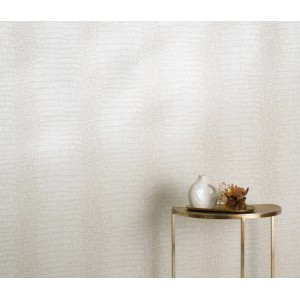 Beige Vliestapete Forest Dreams Wild Lagoon mit Reptilprägung, 10,05x0,53m.