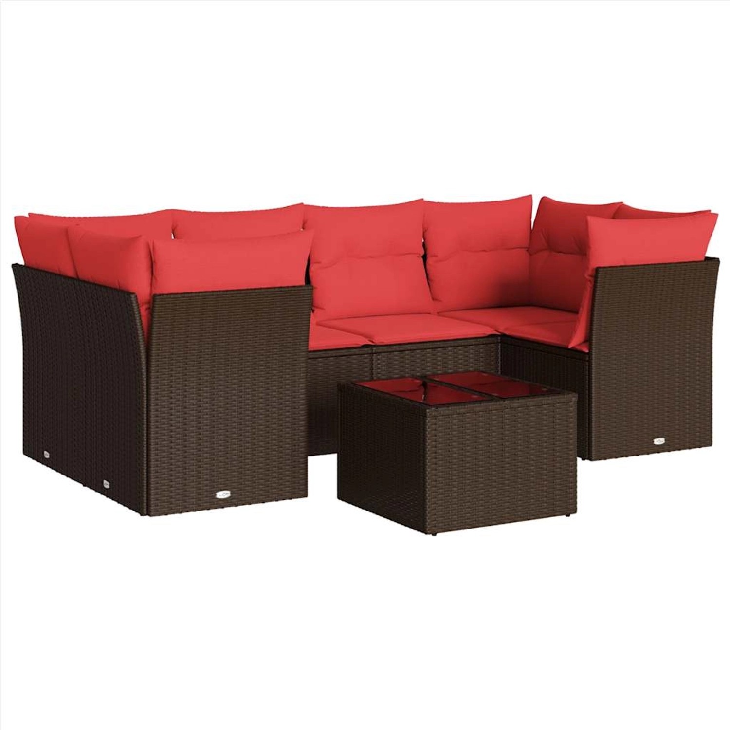 vidaXL 7-Tlg Garten-Sofagarnitur mit Kissen Braun Poly Rattan 3217274 günstig online kaufen
