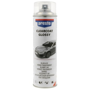 Presto Lackspray Klarlack glänzend 500ml für Lackreparatur und Karosseriearbeiten.