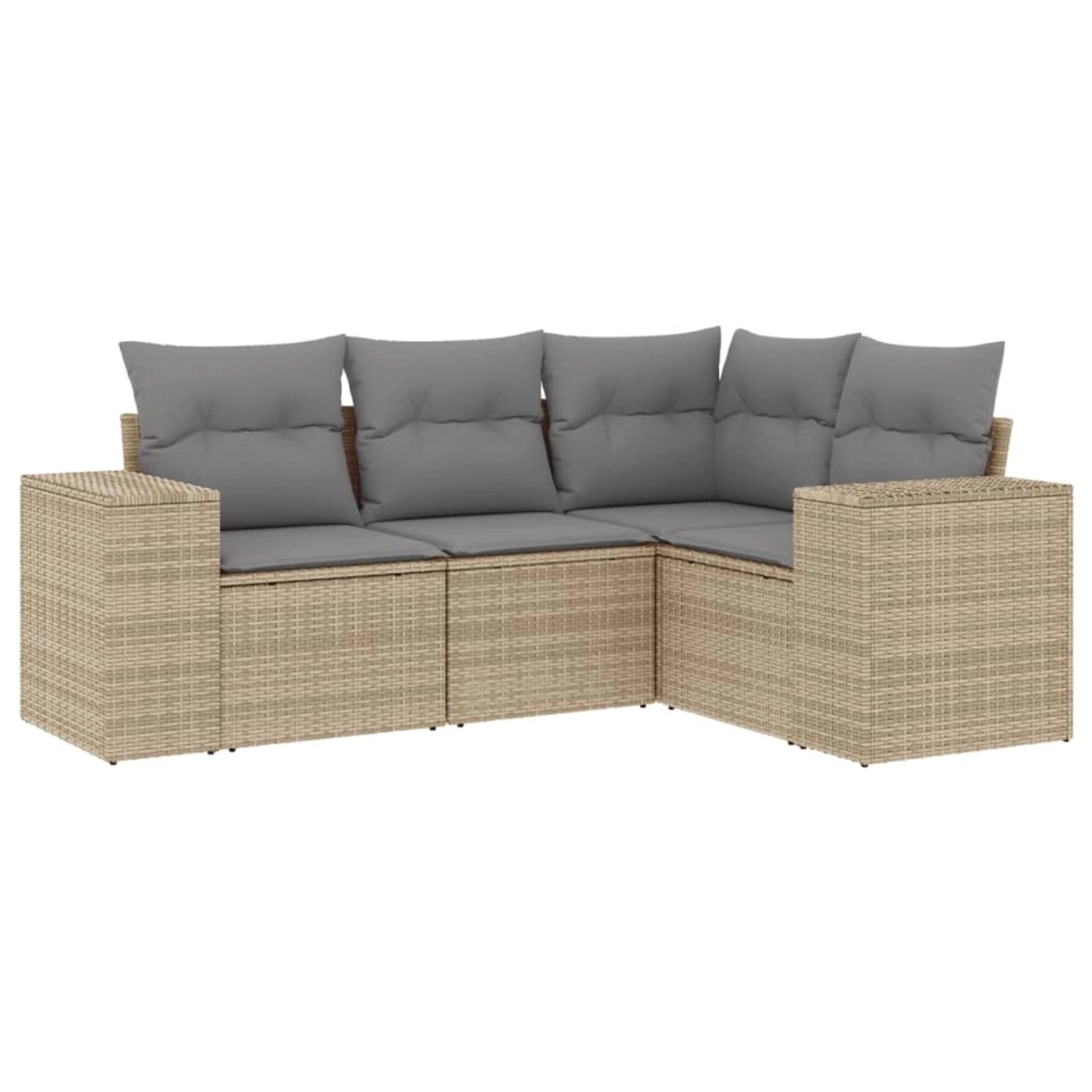 vidaXL 4-tlg Garten-Sofagarnitur mit Kissen Beige Poly Rattan Modell 72 günstig online kaufen