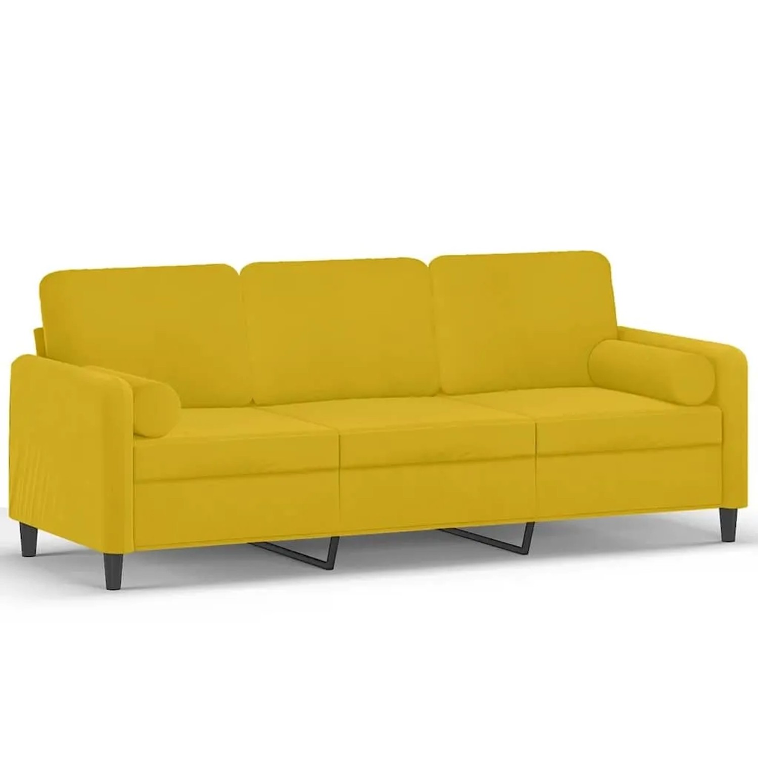 vidaXL 3-Sitzer-Sofa mit Zierkissen Gelb 180 cm Samt 3200897 günstig online kaufen