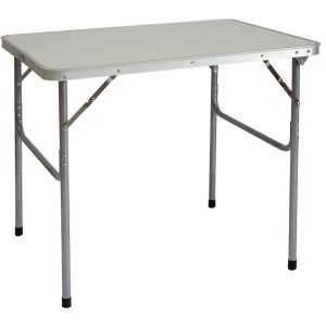 AMANKA Klappbarer Campingtisch, 60x80x70 cm, hellgraue Marmor-Optik, Aluminiumrahmen.