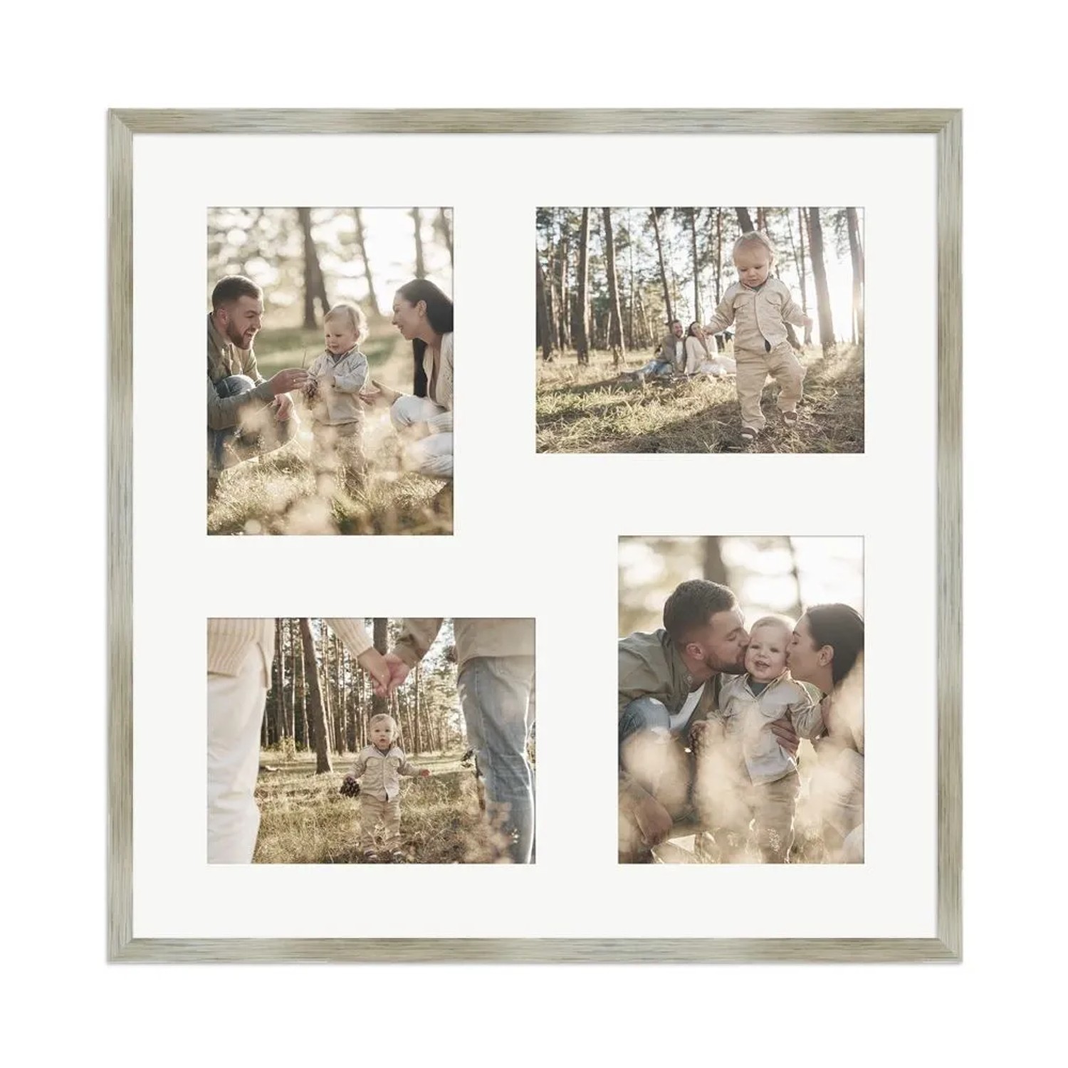 WANDStyle Galerierahmen G950 in Gold 50 x 50 cm für 4 Bilder im Format 15 x 20 cm