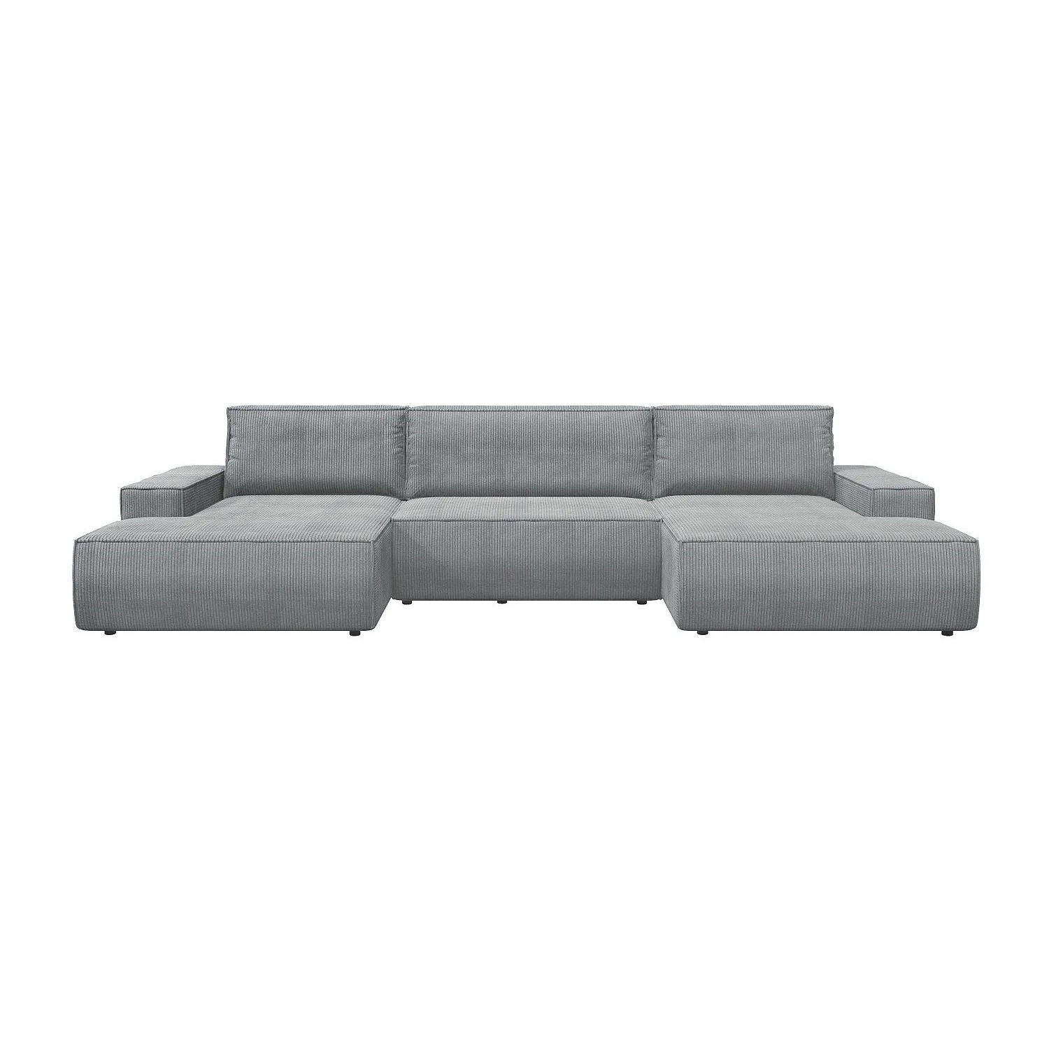 Vente-unique Schlafsofa Amelia Hellgrau 358 cm