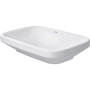 Weißes Duravit DuraStyle Aufsatzwaschbecken, 60 cm, geschliffen, ohne Hahnloch.