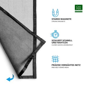 Detailaufnahme: KARAT Fliegengitter Johnny, gestreift, mit Klettverschluss, 100x200 cm. Insektenschutz für Türen.