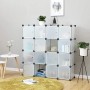 Weißes Songmics Regalsystem mit 16 Würfeln, ideal als Schuhkommode oder zur Aufbewahrung.