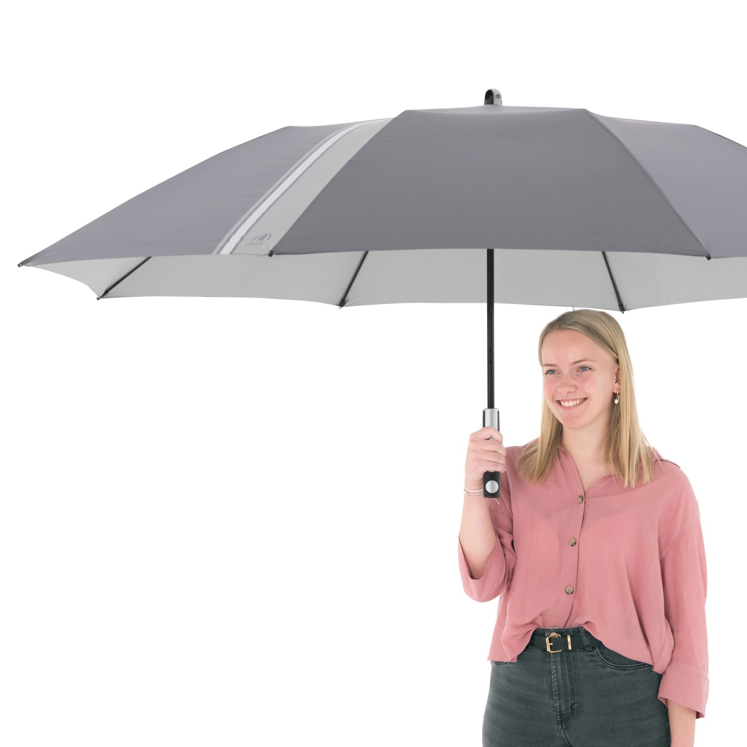 Doppler Marktschirm Expert, Ø 156 cm, Anthrazit. Sonnenschirm mit Knickfunktion.