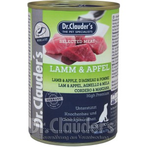Dr. Clauder Hunde-Nassfutter Lamm & Apfel, Alleinfutter für Hunde im 400g Format.