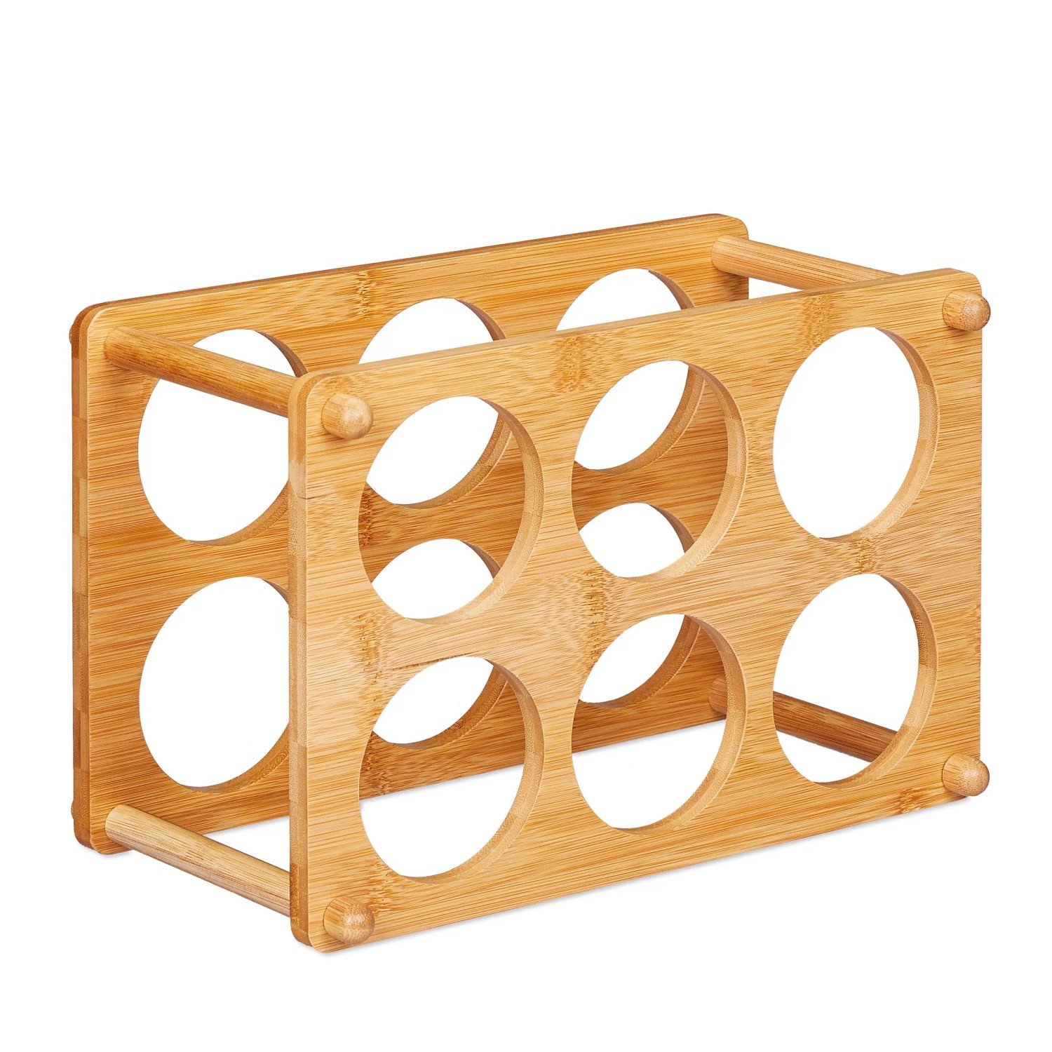 Relaxdays Weinregal Bambus Natur 6 Flaschen 21 cm x 32 cm x 18,5 cm 0,66 kg