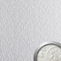 Weißes, selbstklebendes WALLFACE Wandpaneel mit floralem Barock-Muster aus Leder.