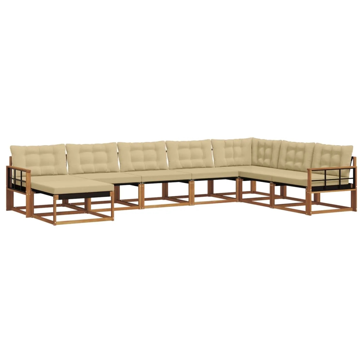 vidaXL Outdoor-Sofagarnitur 24-Tlg Natur und Beige Massivholz Akazie 3369752