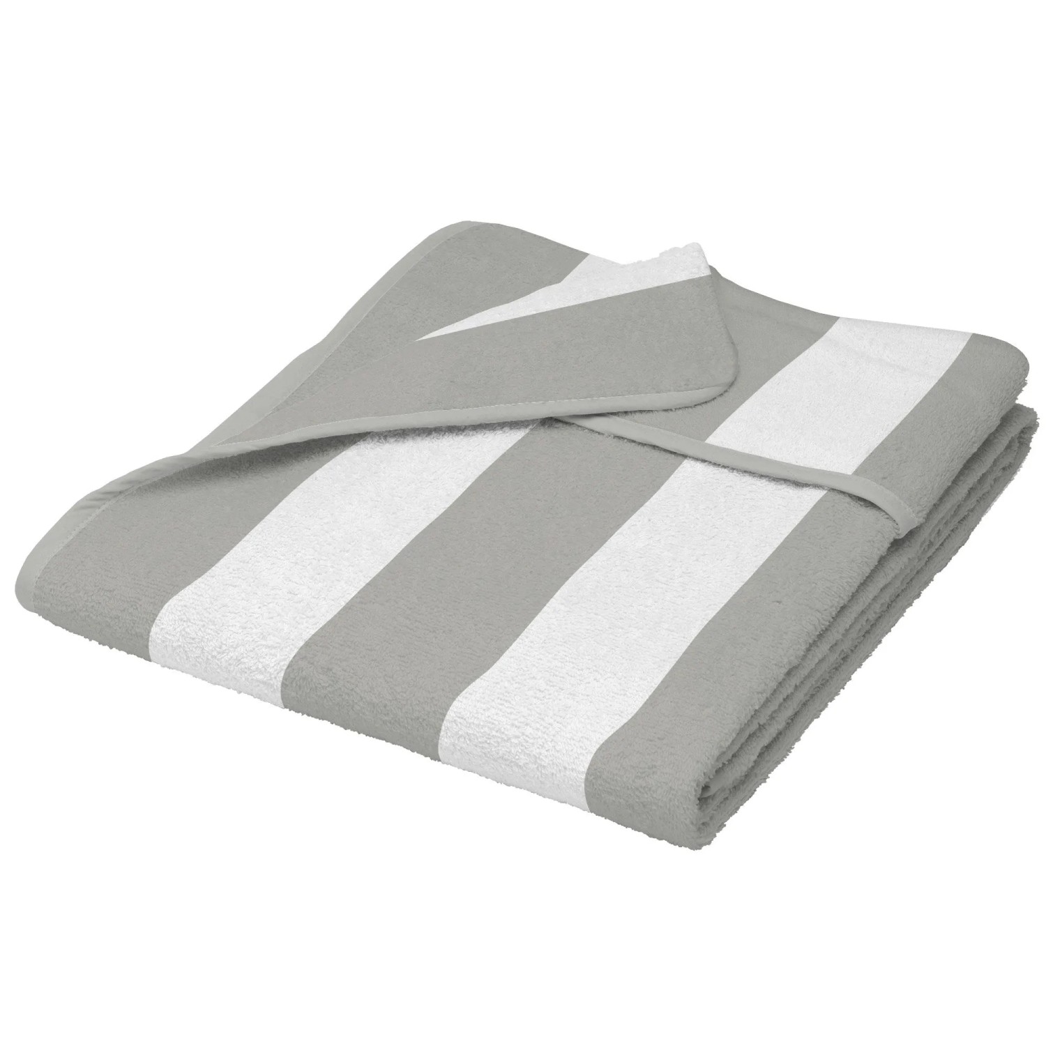 Beautissu Handtuch Cassiss 200x75cm Grau-Weiß-gestreift