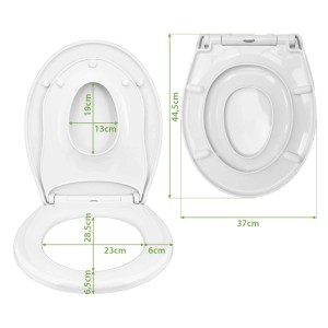 Banjado Familien WC-Sitz mit Fuchs Motiv und Absenkautomatik, weiße Klobrille mit integriertem Kindersitz.
