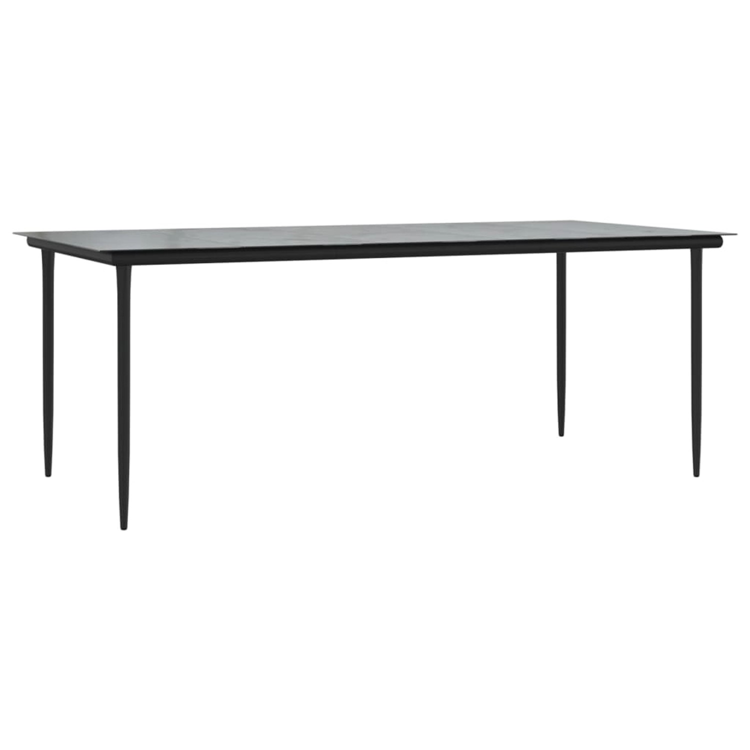 vidaXL Garten-Esstisch Schwarz 200x100x74 cm Stahl und Hartglas 319280 günstig online kaufen