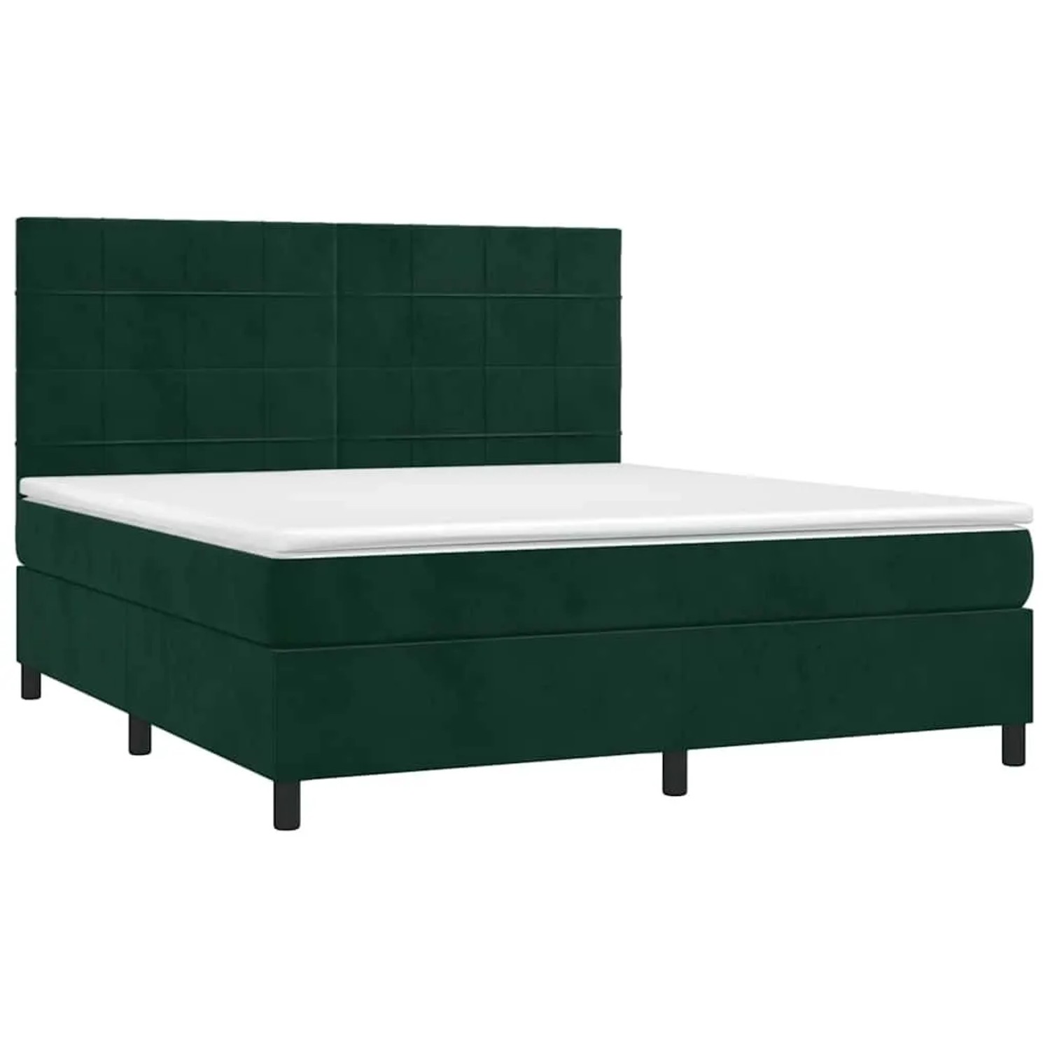 vidaXL Boxspringbett mit Matratze Dunkelgrün 180x200 cm Samt 3143040 günstig online kaufen