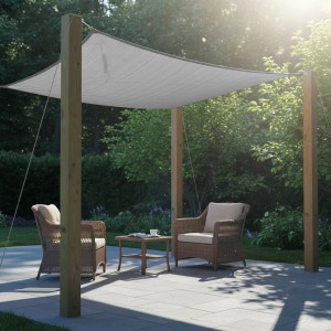 Relaxdays Sonnensegel HDPE Dunkelgrau Atmungsaktiv 3 m x 3 m