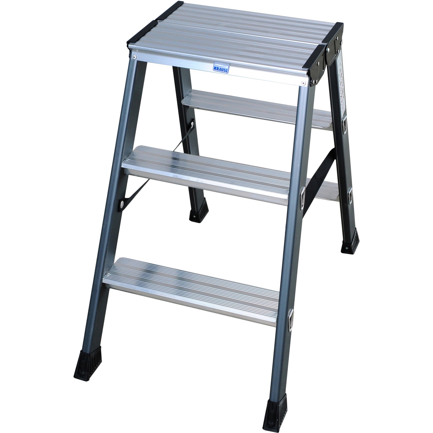 Monto SePro D Stufen-Doppelleiter eloxiert 2 x 3 Stufen