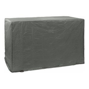 Graue Schutzhülle für Hollywoodschaukel, 220x150x135 cm, mit Kordelzug für sicheren Halt.