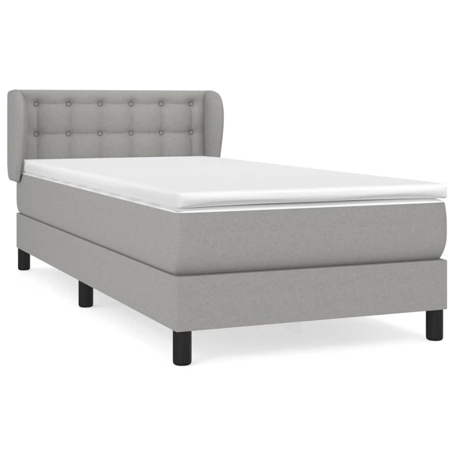 vidaXL Boxspringbett mit Matratze Hellgrau 80x200 cm Stoff1394102 günstig online kaufen
