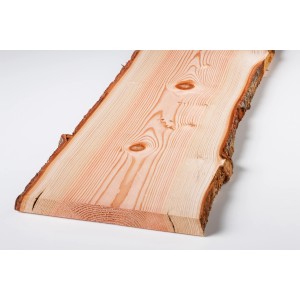 Rustikale Douglasie Massivholzplatte, unbesäumt, 30x200-250x1200 mm, für Möbelbau und Regalböden.