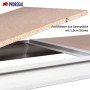 Detailaufnahme: Spanplatten-Fachboden (1,9 cm) im PROREGAL Weitspannregal Maximus Pro.
