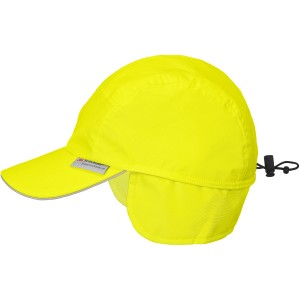 Gefütterte, gelbe Terratrend Herren-Cap mit Ohrenklappen und Reflektoren für Arbeitskleidung.