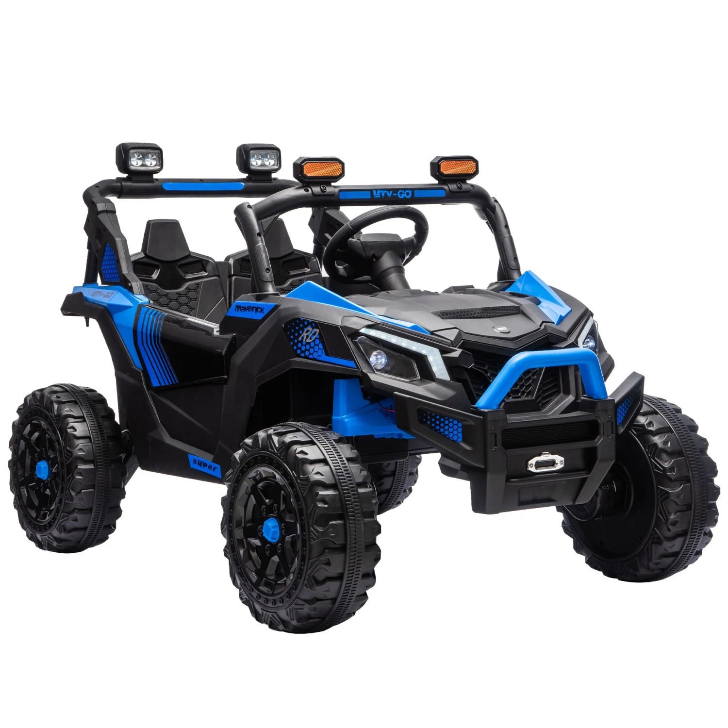 AIYAPLAY Kinder Elektroauto Metall Kunststoff 121L x 79B x 77H cm Blau