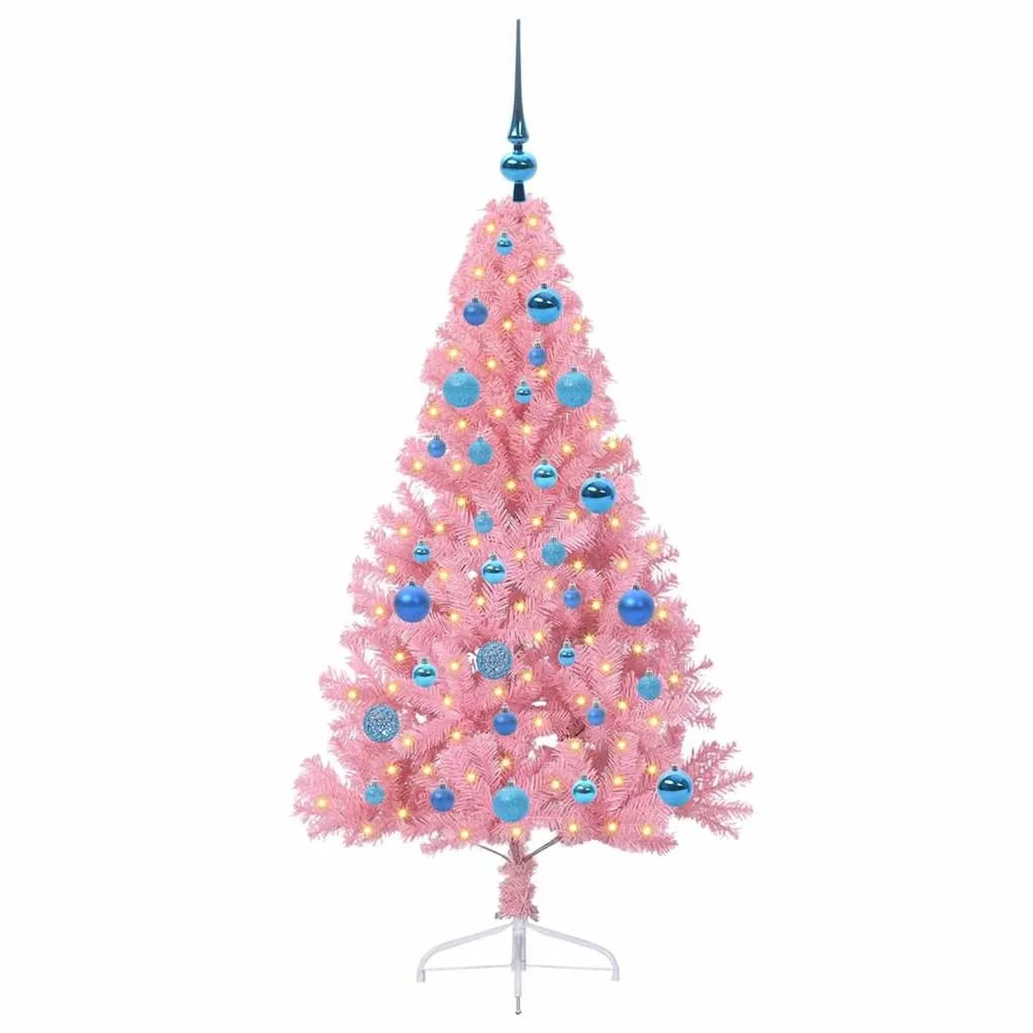 vidaXL Künstlicher Vorbeleuchteter Weihnachtsbaum Rosa 150 cm PVC 3397070