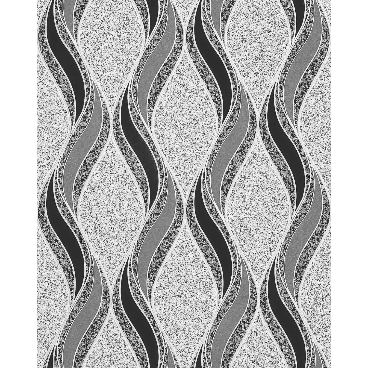 EDEM 1025-16 Tapete geschwungene Linien Ornamente Grau Schwarz Silber 10,05 günstig online kaufen
