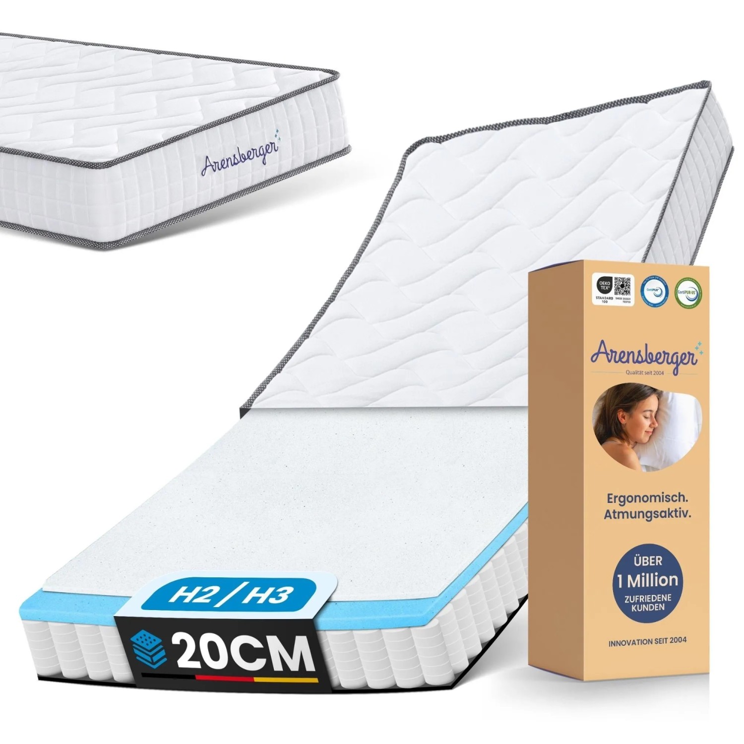 Arensberger Taschenfederkern Matratze JANA 90x200cm günstig online kaufen