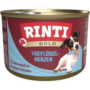 Rinti Hunde-Nassfutter Gold Geflügelherzen 185 g