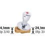 Unterputzventil 24,1 mm (Rp 3/4) aus Messing mit verchromtem Griff.