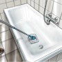 Ersatzbezug für Bad- und Fliesenwischer im Einsatz in einer Badewanne.
