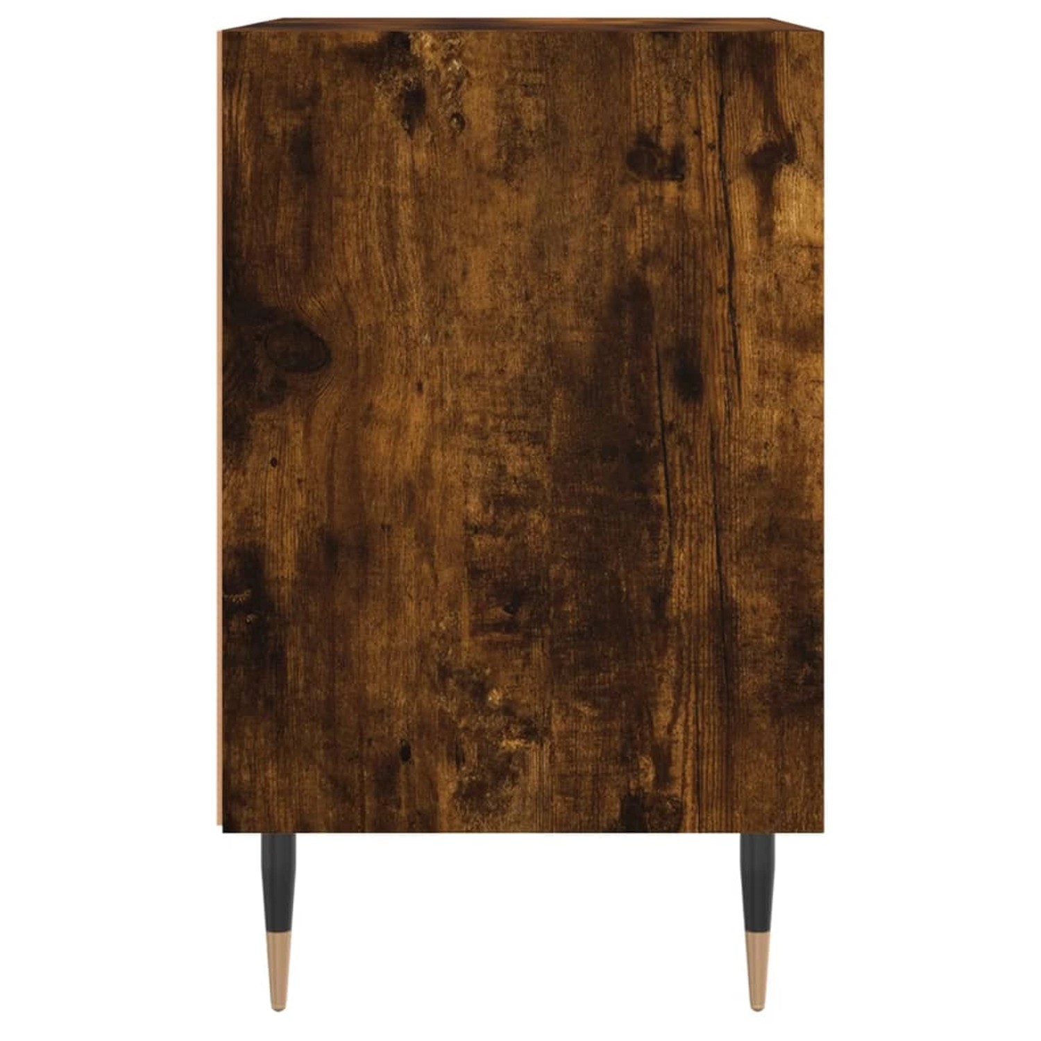 Nachttisch-Set in Räuchereiche Optik, Holzwerkstoff mit zwei Fächern und Füßen.