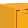 Detailansicht: Senfgelber vidaXL Nachttisch aus Stahl (2er-Set), modernes Design.