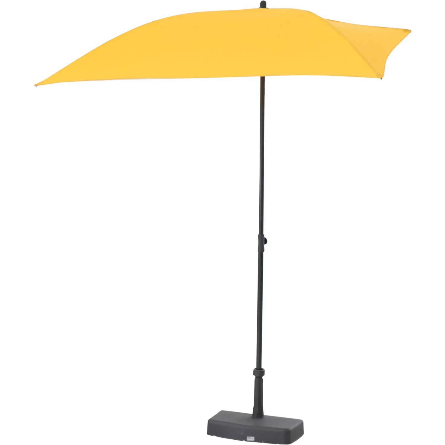 Gelber Siena Garden Balkonschirm, 100x160 cm, mit Knickfunktion für optimalen Sonnenschutz.