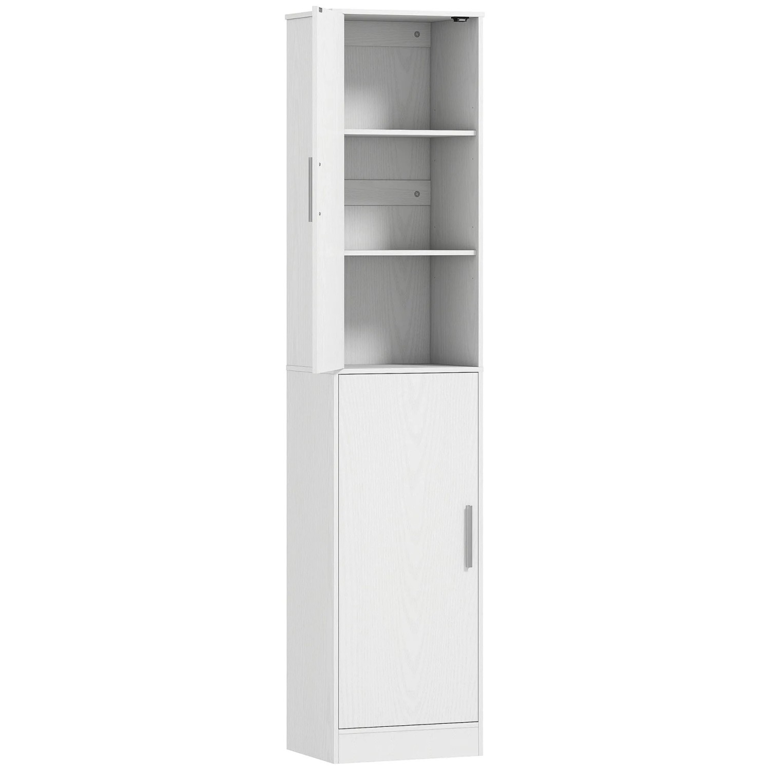 HOMCOM Badezimmerschrank Spanplatte MDF 40L x 35B x 180H cm Weiß