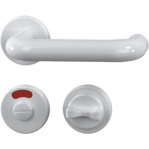 Alpertec Bad- und WC-Rosettengarnitur Wanda, Kunststoff, Weiß, Türbeschlag