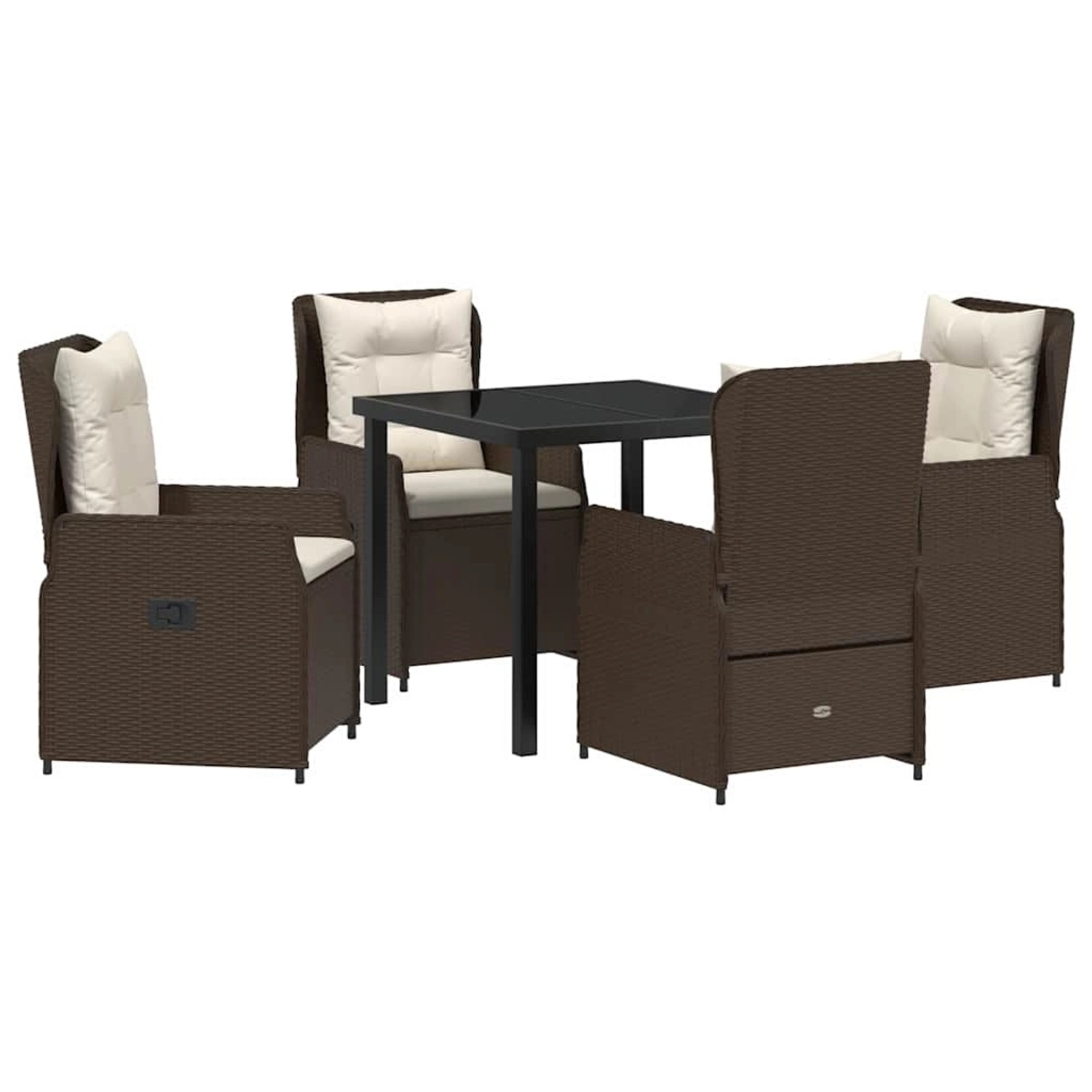 vidaXL Garten Essgruppe 5-Tlg Braun Poly Rattan 3380947 günstig online kaufen