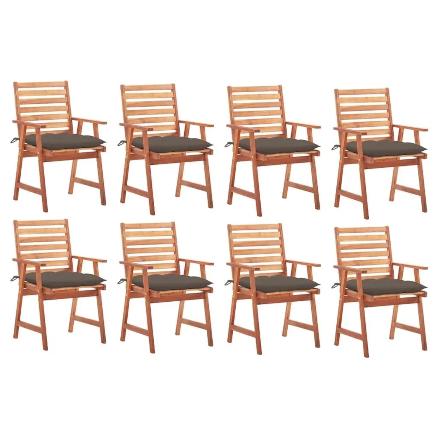 vidaXL Garten-Essstühle 8 Stk mit Kissen Massivholz Akazie 3078397