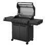 Enders Gasgrill Monroe Pro 4 SIKR Turbo Shadow mit Seitenkocher und Infrarot-Backburner.