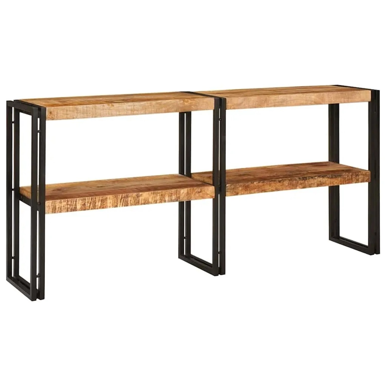 vidaXL Konsolentisch mit Regal Braun 160 x 33 x 75 cm Massivholz Mango 4104739