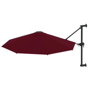 Wand-Sonnenschirm, burgunderrot, 300 cm Durchmesser. Ideal für Balkon & Terrasse.