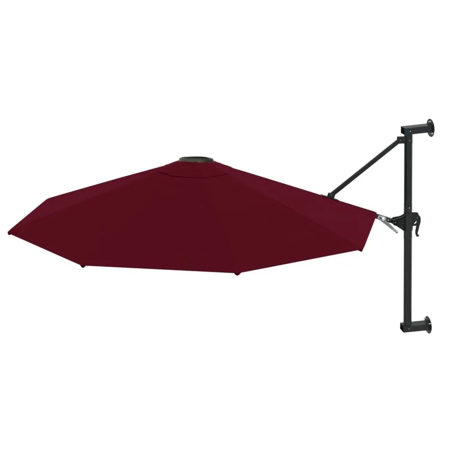 Wand-Sonnenschirm, burgunderrot, 300 cm Durchmesser. Ideal für Balkon & Terrasse.