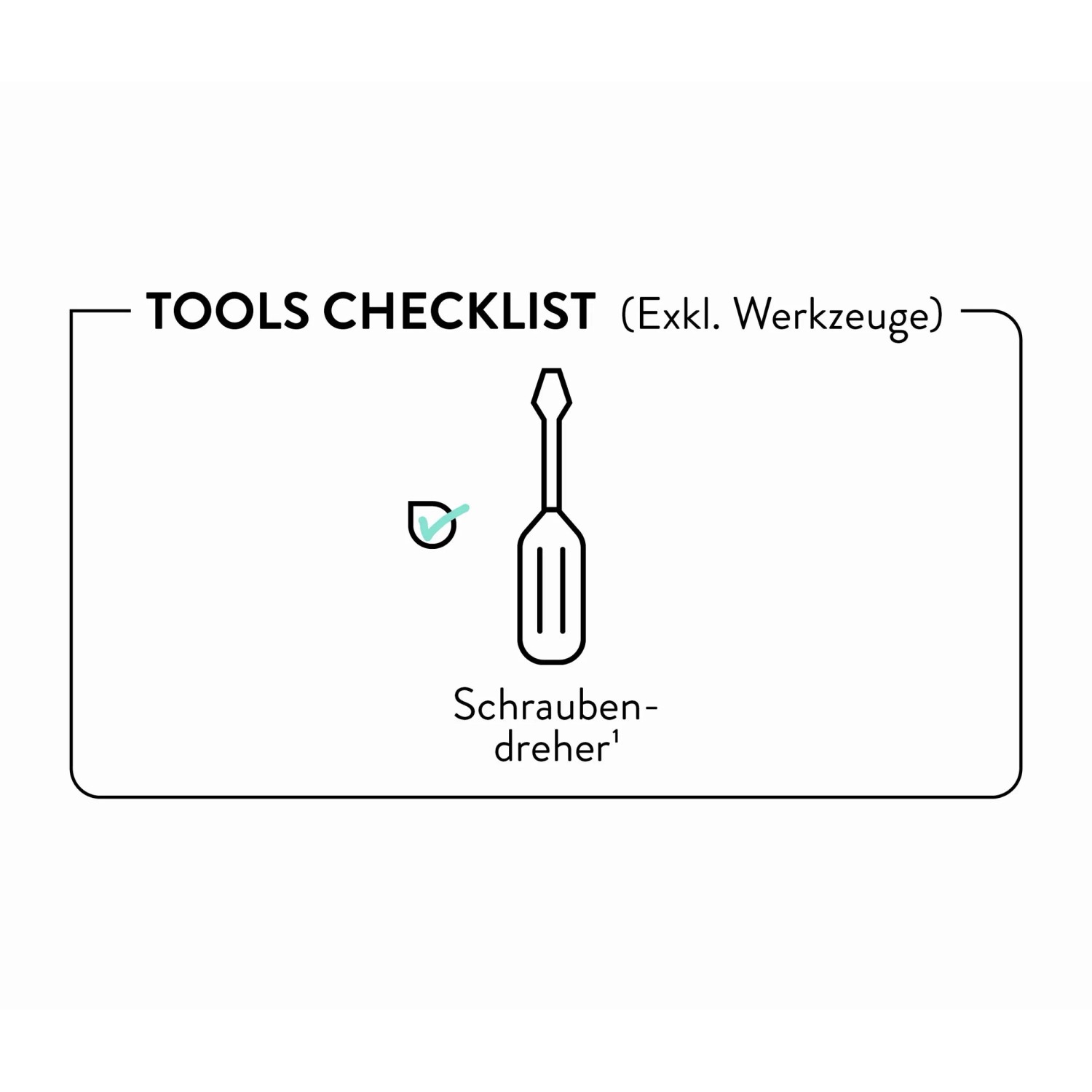 Symbolbild: Werkzeug-Checkliste (Schraubendreher) für die Montage des WC-Sitz Jaru.