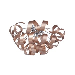 Lucande Deckenlampe Kaelor 10020081 Design Modern in Kupfer aus Aluminium 5-flammig G9 Wohnzimmerleuchte