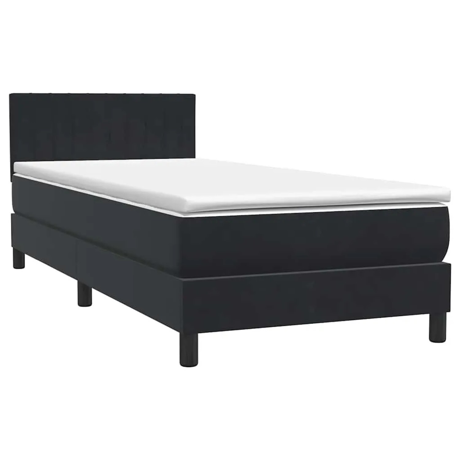 vidaXL Boxspringbett mit Matratze Schwarz 90x220 cm Samt 3316433 günstig online kaufen